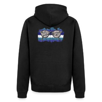 Glasses Sunglasses Glasses lunettes Nerd Geek - Unisex Premium Organic Zip Hoodie - black - Back - Nico (187cm)