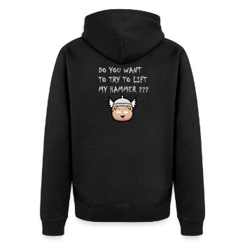 Thor's hammer - Unisex Premium Organic Zip Hoodie - black - Back - Nico (187cm)