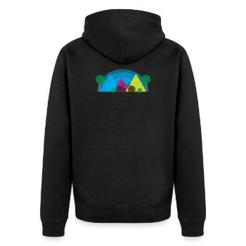 Cyclocross Mountain Bike MTB Road Bike Gift - Unisex Premium Organic Zip Hoodie - black - Back - Nico (187cm)