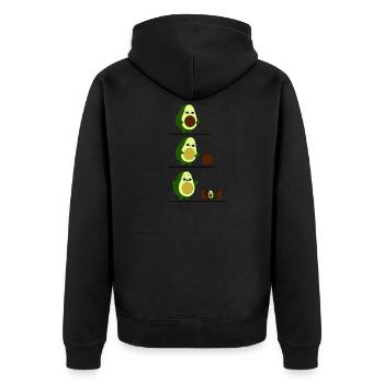 Avocado - Unisex Premium Bio Zip Hoodie - Schwarz - Hinten - Nico (187cm)