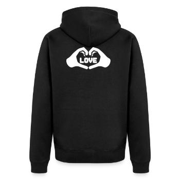 Couple - Veste à capuche bio Premium Unisexe - noir - Dos - Nico (187cm)