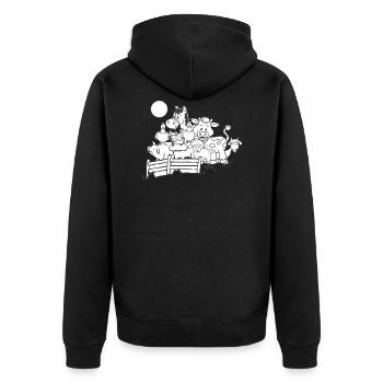 Farm farm animals horse chicken pig sheep cow - Unisex Premium Organic Zip Hoodie - black - Back - Nico (187cm)