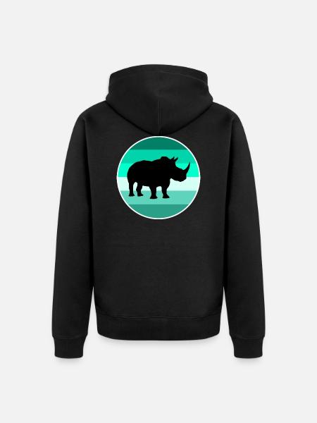 rhino - Unisex Premium Organic Zip Hoodie - black