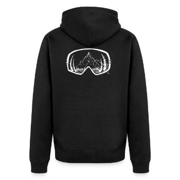 shred life - Unisex Premium Organic Zip Hoodie - black - Back - Nico (187cm)