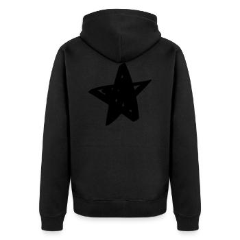 Comic Stern/Sterne - gemalt, gezeichnet, Comicstil - Unisex Premium Bio Zip Hoodie - Schwarz - Hinten - Nico (187cm)