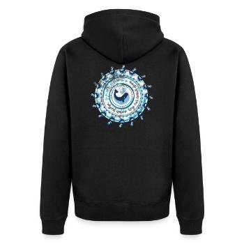 Ocean Siegel - Rette den Ozean. Natur. Leben. Wale - Unisex Premium Bio Zip Hoodie - Schwarz - Hinten - Nico (187cm)