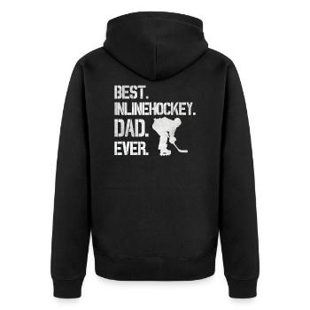 Meilleur hockey en ligne Papa Papa Hockey Cadeau - Veste à capuche bio Premium Unisexe - noir - Dos - Nico (187cm)