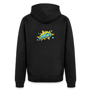 Comic Comicstyle Comic Stripes Nerd Superhero - Unisex Premium Organic Zip Hoodie - black - Back - Nico (187cm)