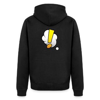 Comic Comicstyle Comic Strip Exclamation Point - Unisex Premium Organic Zip Hoodie - black - Back - Nico (187cm)