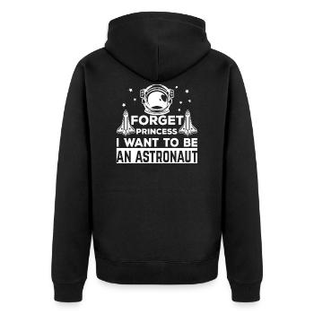 Astronaut Space Space Rocket - Unisex Premium Organic Zip Hoodie - black - Back - Nico (187cm)