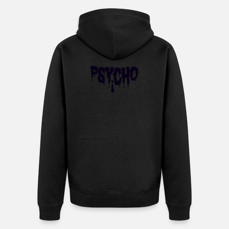 psycho - Unisex Premium Bio Zip Hoodie - Schwarz