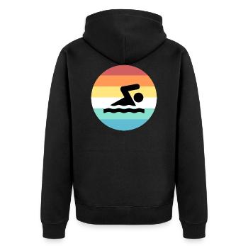 natation - Veste à capuche bio Premium Unisexe - noir - Dos - Nico (187cm)