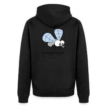 typisch schwäbische Sprüche Schwaben Spruch lustig - Unisex Premium Bio Zip Hoodie - Schwarz - Hinten - Nico (187cm)