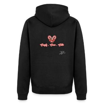 Christmas Christmas Christmas Christmas X-Mas - Unisex Premium Organic Zip Hoodie - black - Back - Nico (187cm)