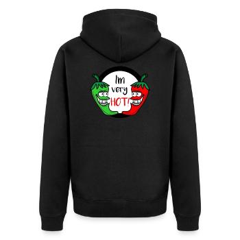 Chili shote comic for chefs and grill masters - Unisex Premium Organic Zip Hoodie - black - Back - Nico (187cm)