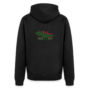 Tree Rex Dinosaurier Geschenk Baum Weihnachten - Unisex Premium Bio Zip Hoodie - Schwarz - Hinten - Nico (187cm)