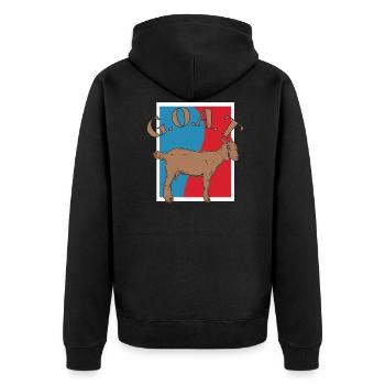 GOAT goat funny gift Brady animal Geisbok - Unisex Premium Organic Zip Hoodie - black - Back - Nico (187cm)
