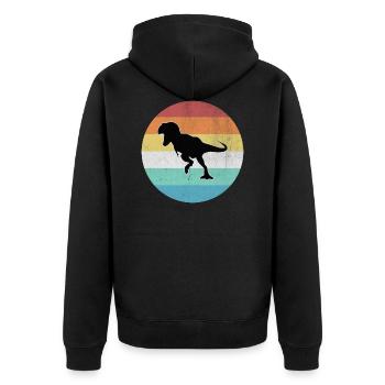 T-Rex - Unisex Premium Organic Zip Hoodie - black - Back - Nico (187cm)