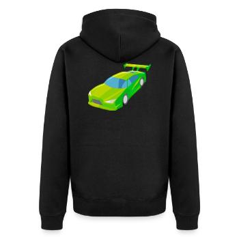 Rennauto Rennwagen Tuning Autorennen Performance - Unisex Premium Bio Zip Hoodie - Schwarz - Hinten - Nico (187cm)