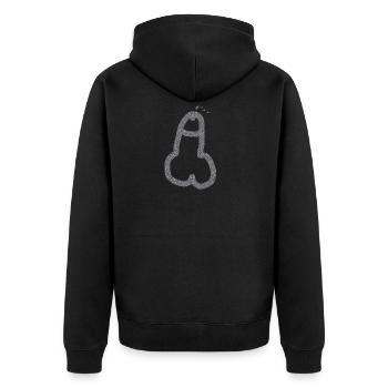 Penis - Unisex Premium Bio Zip Hoodie - Schwarz - Hinten - Nico (187cm)