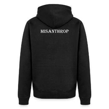 misanthrope - Unisex Premium Organic Zip Hoodie - black - Back - Nico (187cm)