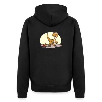 Wraptor Raptor Dinosaur Dino Tortilla Burrito - Unisex Premium Organic Zip Hoodie - black - Back - Nico (187cm)