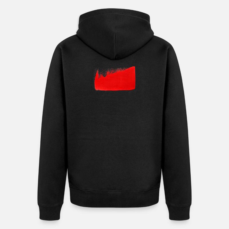 Rote Farbe - Unisex Premium Bio Zip Hoodie - Schwarz