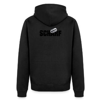 Razor sharp - Unisex Premium Organic Zip Hoodie - black - Back - Nico (187cm)