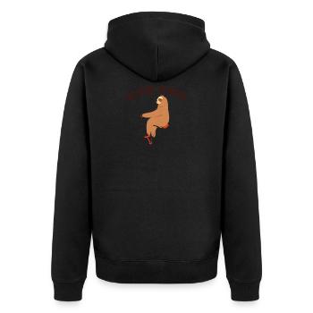 SLOW RIDER - Unisex Premium Bio Zip Hoodie - Schwarz - Hinten - Nico (187cm)