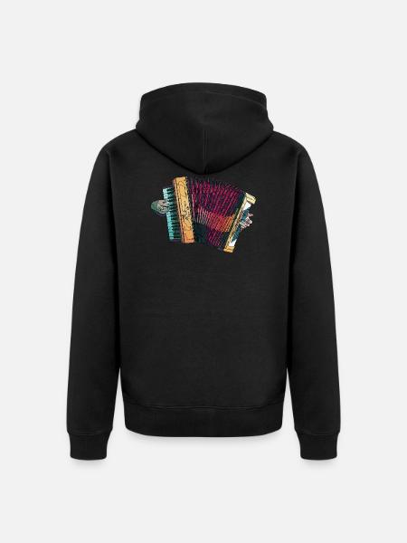 Akkordeon - Unisex Premium Bio Zip Hoodie - Schwarz