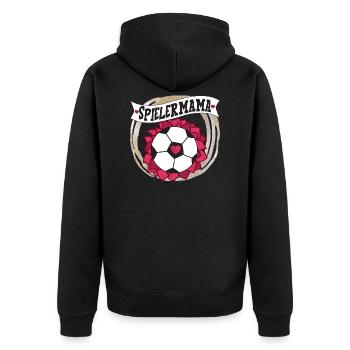 Spielermama football love heart - Unisex Premium Organic Zip Hoodie - black - Back - Nico (187cm)