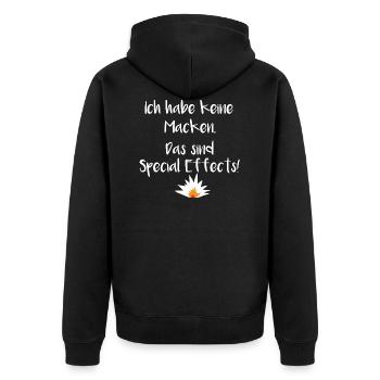 Lustiger Spruch T-Shirt Witzig als Geschenk - Unisex Premium Bio Zip Hoodie - Schwarz - Hinten - Nico (187cm)