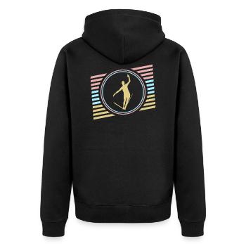 Slackline - Unisex Premium Organic Zip Hoodie - black - Back - Nico (187cm)