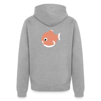 Poisson du Japon - Veste à capuche bio Premium Unisexe - gris chiné - Dos - Nico (187cm)