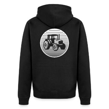 tractor - Unisex Premium Organic Zip Hoodie - black - Back - Nico (187cm)