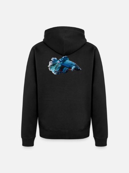 Siamesischer Kampffisch - Siam Betta - Unisex Premium Bio Zip Hoodie - Schwarz