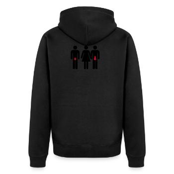 Cuckold Relationship - Unisex Premium Organic Zip Hoodie - black - Back - Nico (187cm)