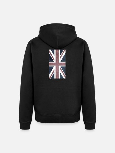 union jack - Unisex Premium Organic Zip Hoodie - black