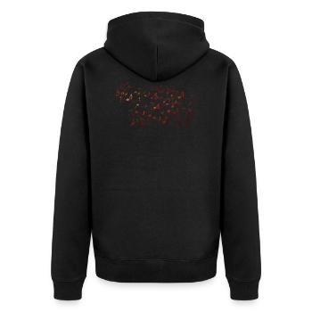 Noten Musik - Unisex Premium Bio Zip Hoodie - Schwarz - Hinten - Nico (187cm)