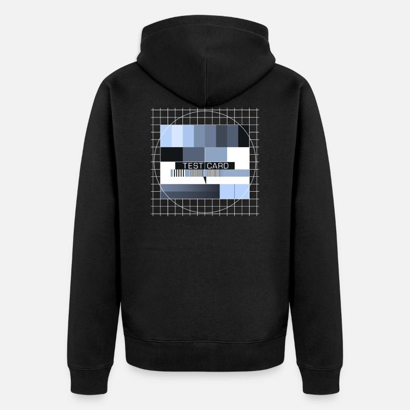 Testbild Fernsehen Bildschirm Sendeschluss Display - Unisex Premium Bio Zip Hoodie - Schwarz