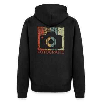 Photographie - photographie, photo, image, cadeau - Veste à capuche bio Premium Unisexe - noir - Dos - Nico (187cm)