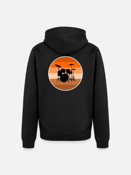 Drums - Unisex Premium Organic Zip Hoodie - black