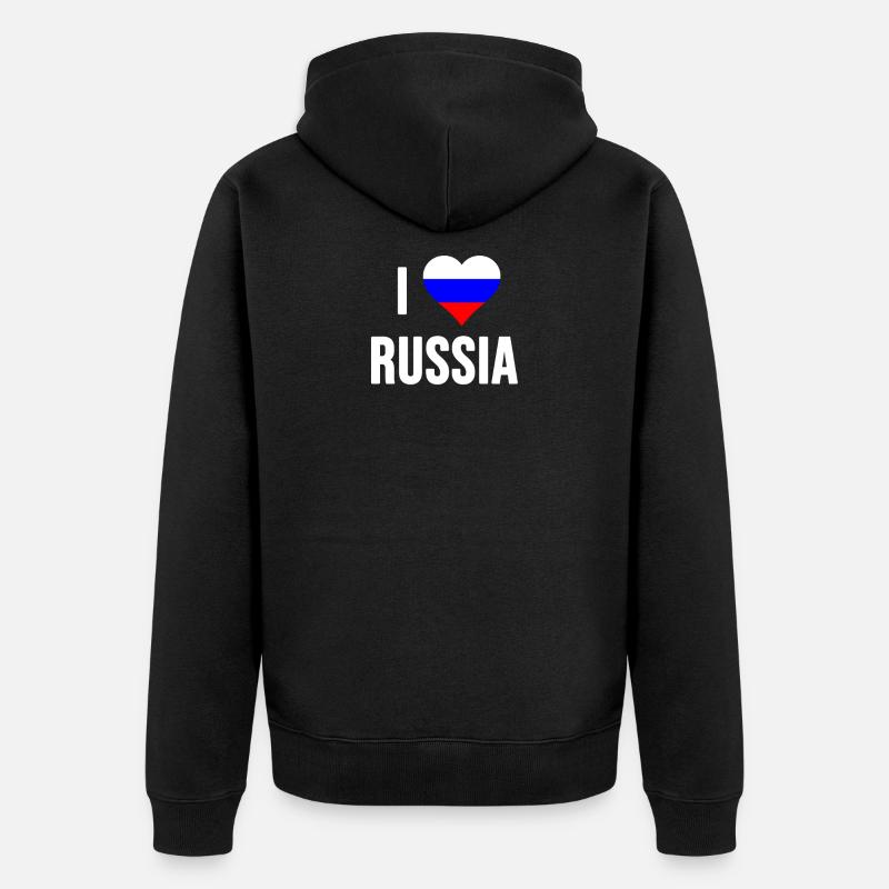 J'aime la Russie - Veste à capuche bio Premium Unisexe - noir