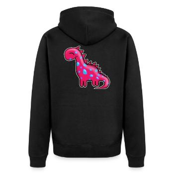 Dino Pink - Veste à capuche bio Premium Unisexe - noir - Dos - Nico (187cm)