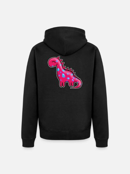 Dino Pink - Unisex Premium Organic Zip Hoodie - black