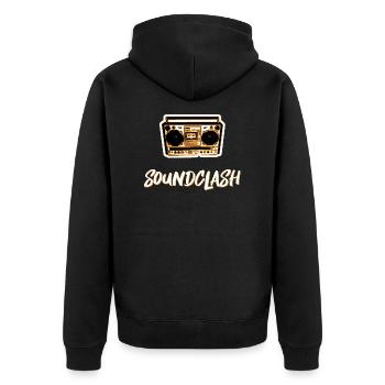 soundclash dancehall reggae party - Unisex Premium Bio Zip Hoodie - Schwarz - Hinten - Nico (187cm)