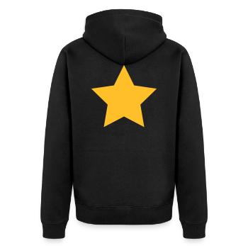 Étoile jaune étoile de noël - Veste à capuche bio Premium Unisexe - noir - Dos - Nico (187cm)