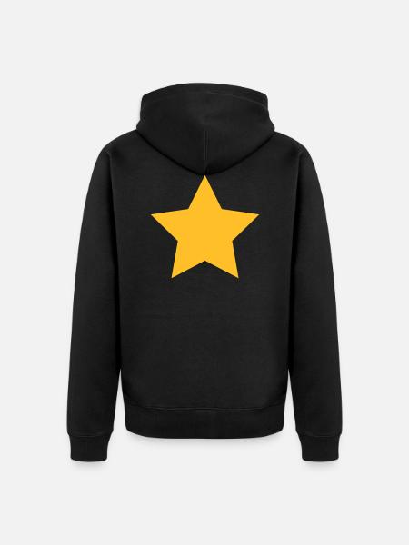 Star yellow christmas star - Unisex Premium Organic Zip Hoodie - black