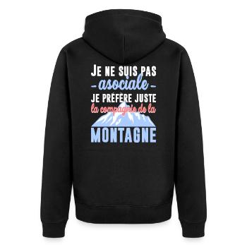 La compagnie de la montagne - Veste à capuche bio Premium Unisexe - noir - Dos - Nico (187cm)