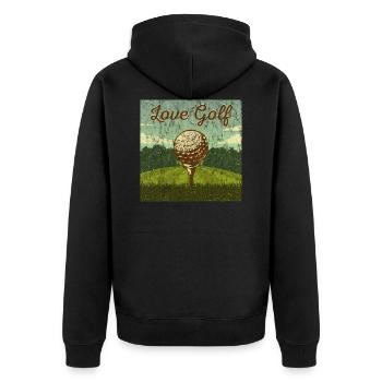 Golf Golfing Shirt Gift Idea Golfer Vintage - Unisex Premium Organic Zip Hoodie - black - Back - Nico (187cm)